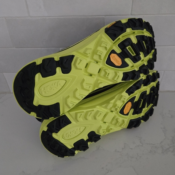 NEW Hoka Mafate Three2 Athletic Hiking Running Sneakers Shoes Black Yellow 8.5 - Picture 7 of 10